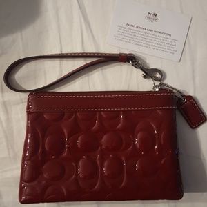 Coach patent leather wristlet